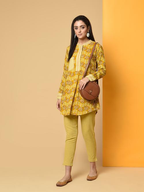 printed patch pocket a-line kurta - 16193022 - Very Small Image - 1