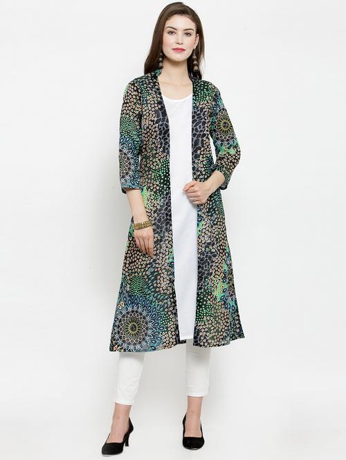 abstract printed layered kurta - 16193785 - Very Small Image - 1