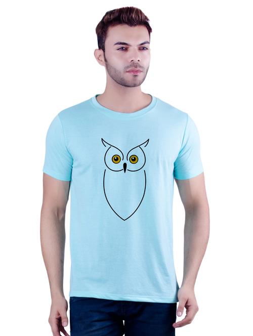 light blue chest print t-shirt - 16193911 - Very Small Image - 1