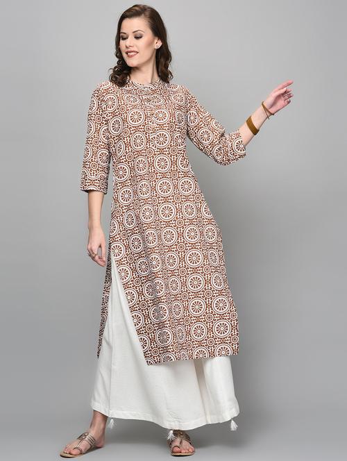 geometrical printed straight kurta - 16194027 - Very Small Image - 1