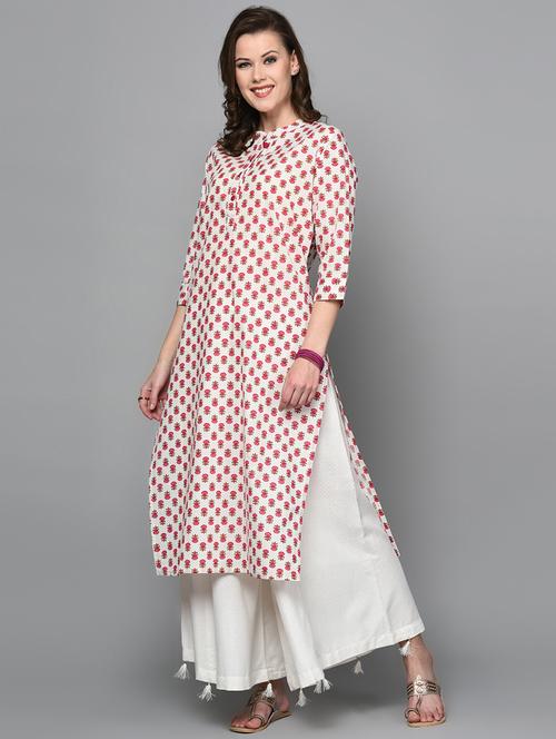 ditsy floral printed straight kurta - 16194028 - Very Small Image - 1