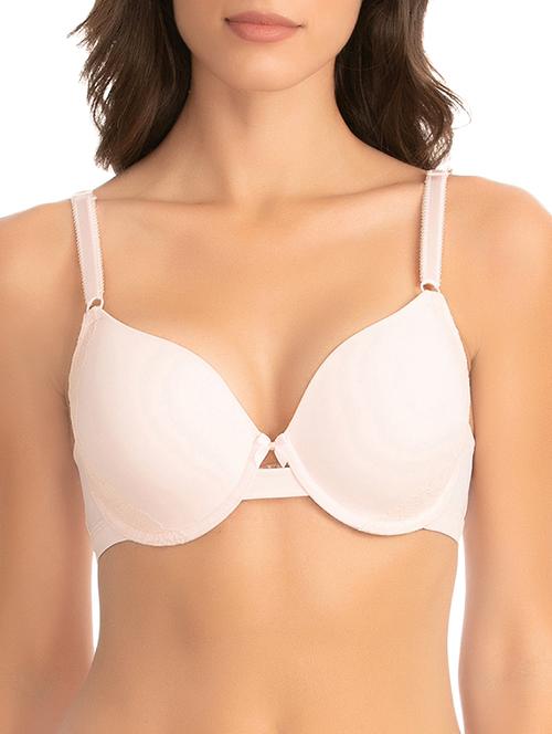 lace detail bow patch t-shirt bra - 16194043 - Very Small Image - 1