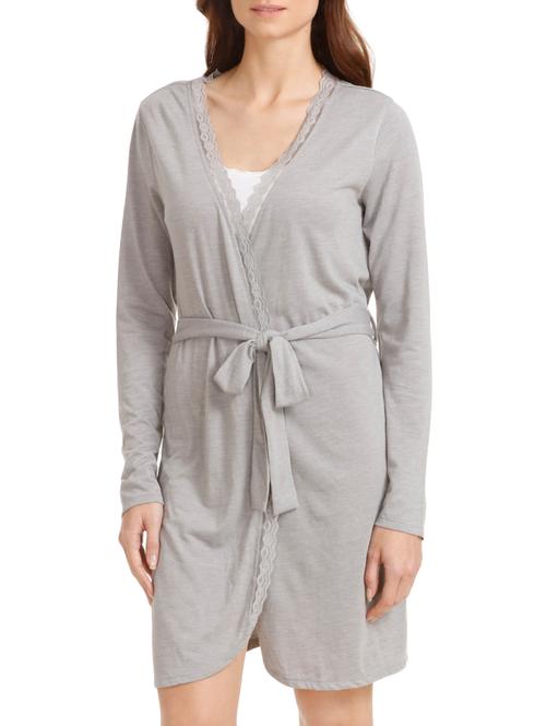long sleeved lace trim sleepwear robe - 16194266 - Very Small Image - 1