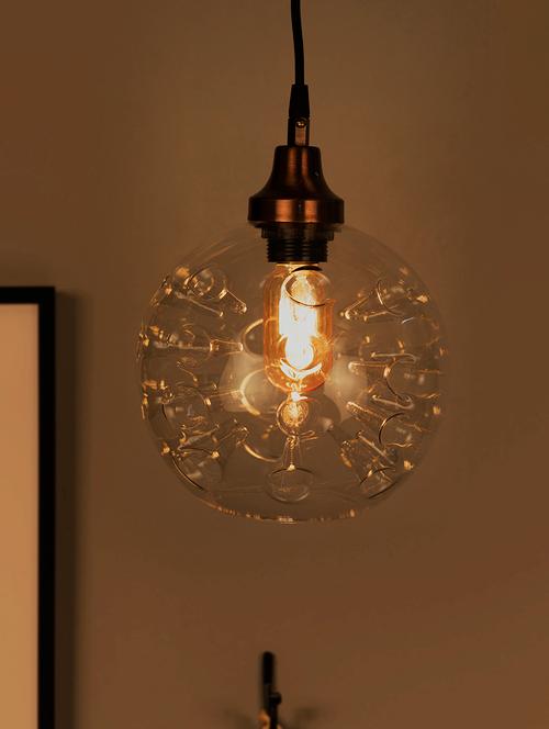 fos lighting magic inverted spikes hand blown glass dome copper pendant light - 16194707 - Very Small Image - 1