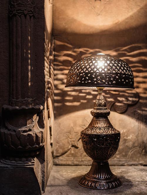 fos lighting jodhpur hand tooled copper table lamp - 16194783 - Very Small Image - 1