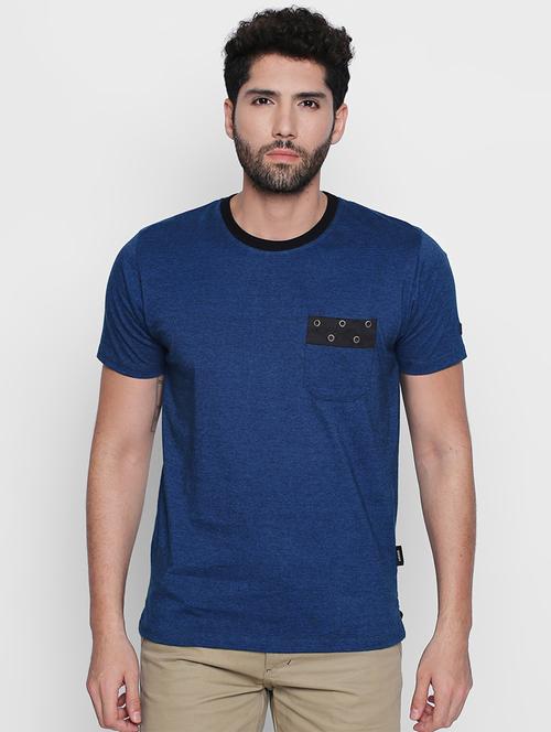 blue solid pocket t-shirt - 16194985 - Very Small Image - 1