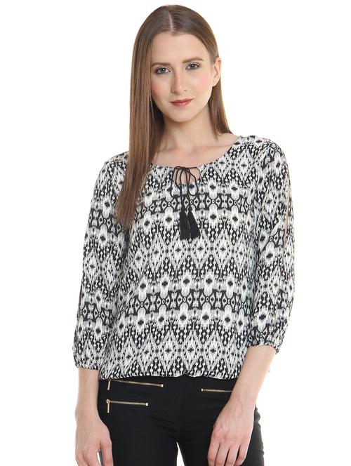 tassel detail tie up front top - 16195576 - Very Small Image - 1