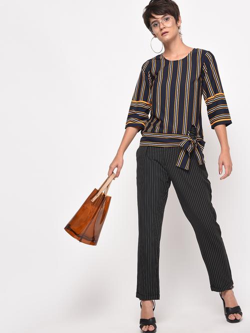 tie front striped top - 16195584 - Very Small Image - 1