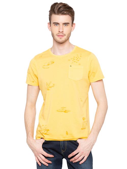 yellow printed pocket tshirt - 16195828 - Very Small Image - 1
