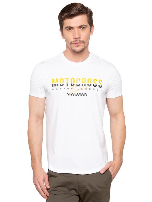white typographic chest print t-shirt - 16195832 - Very Small Image - 1