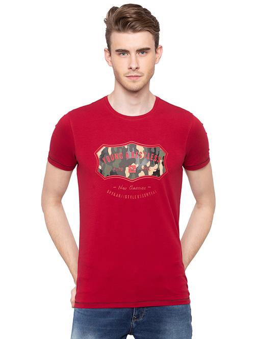 red chest print tshirt - 16195837 - Very Small Image - 1