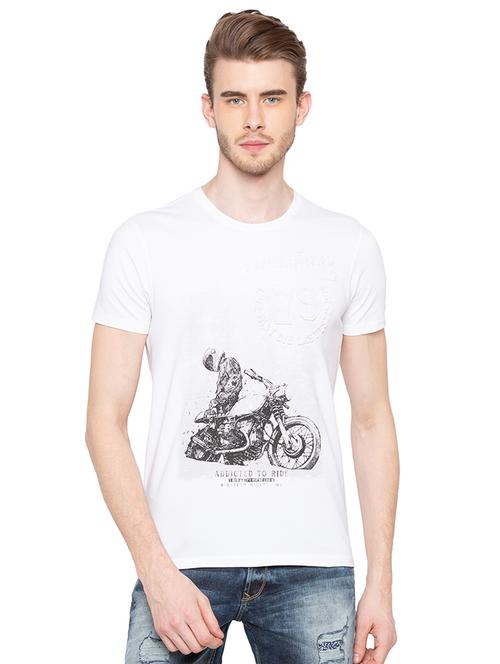 white front print t-shirt - 16195858 - Very Small Image - 1