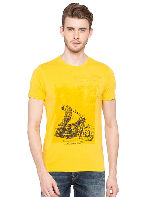 yellow front print tshirt - 16195859 - Very Small Image - 1