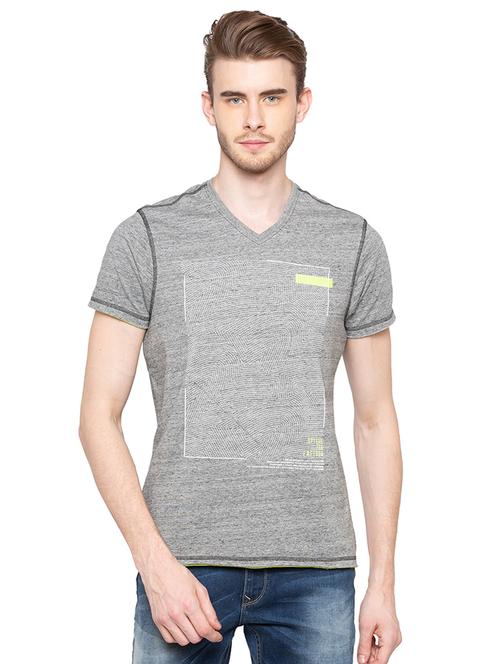 grey front print tshirt - 16195907 - Very Small Image - 1