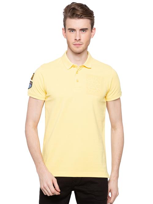 yellow solid polo t-shirt - 16195931 - Very Small Image - 1