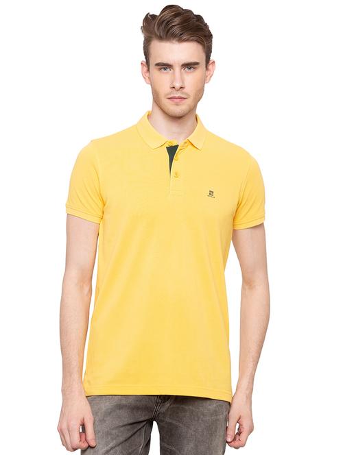 yellow solid polo t-shirt - 16195959 - Very Small Image - 1