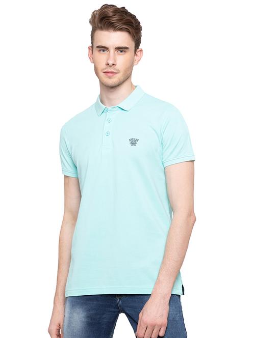 light blue solid polo tshirt - 16195960 - Very Small Image - 1