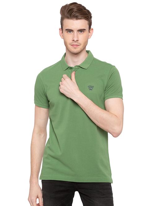 green solid polo tshirt - 16195963 - Very Small Image - 1