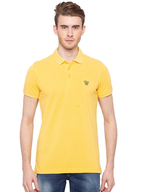 yellow solid polo t-shirt - 16195969 - Very Small Image - 1