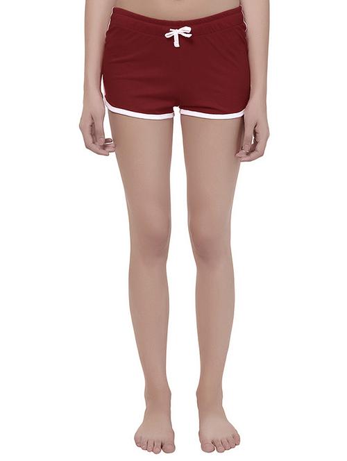 drawstring waist contrast binding shorts - 16196093 - Very Small Image - 1