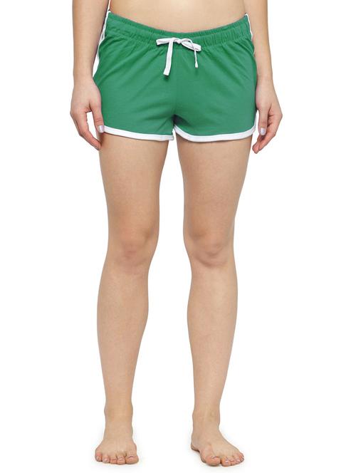 drawstring waist contrast binding shorts - 16196094 - Very Small Image - 1