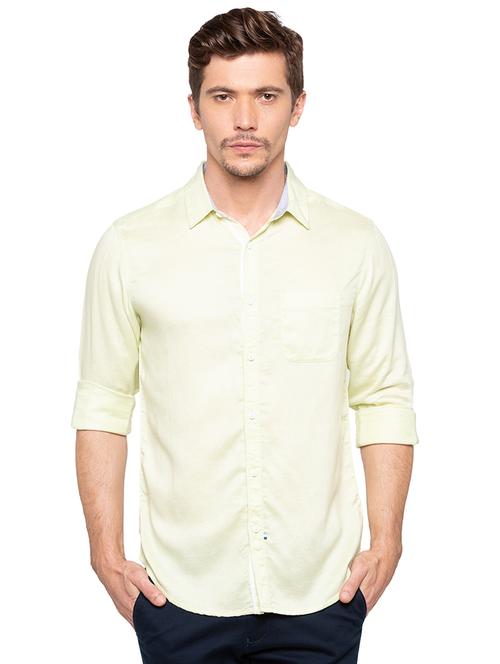 yellow solid casual shirt - 16196324 - Very Small Image - 1