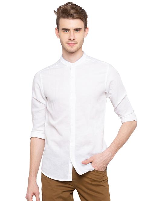 white solid casual shirt - 16196327 - Very Small Image - 1