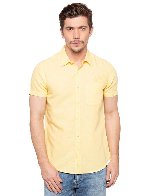 yellow solid casual shirt - 16196341 - Very Small Image - 1