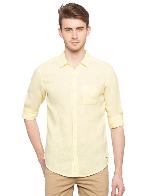 yellow solid casual shirt - 16196368 - Very Small Image - 1