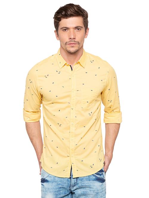 yellow printed casual shirt - 16196374 - Very Small Image - 1
