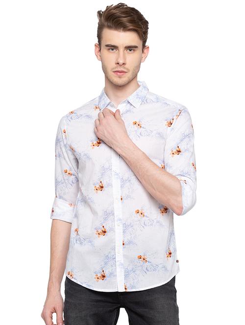 white floral printed casual shirt - 16196397 - Very Small Image - 1