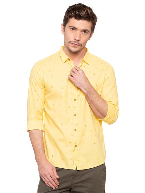 yellow printed casual shirt - 16196415 - Very Small Image - 1