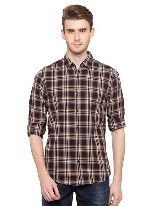 blue checkered casual shirt - 16196467 - Very Small Image - 1