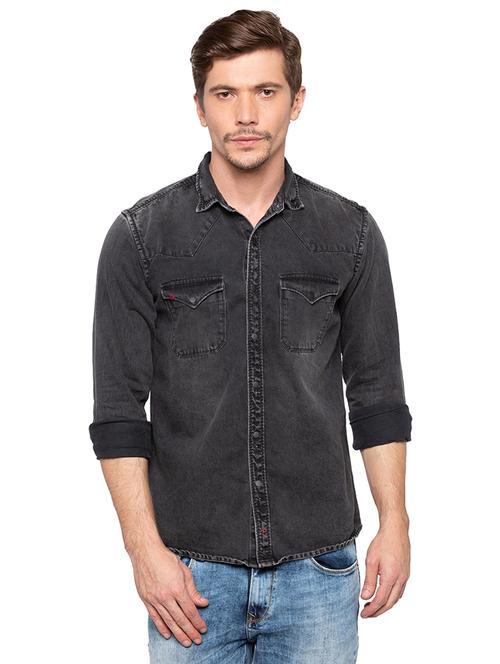 grey cotton casual shirt - 16196496 - Very Small Image - 1
