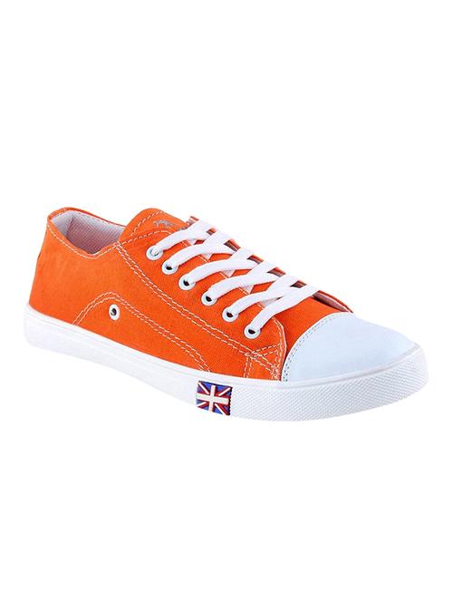orange canvas lace up sneakers - 16196625 - Very Small Image - 1