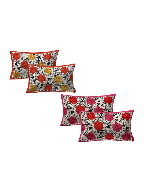 cotton multicolor pillow covers 2 sets (4 pieces)-17"x27" - 16197626 - Very Small Image - 1