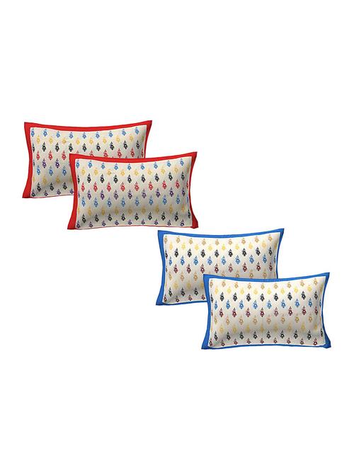 cotton multicolor pillow covers 2 sets (4 pieces)-17"x27" - 16197638 - Very Small Image - 1