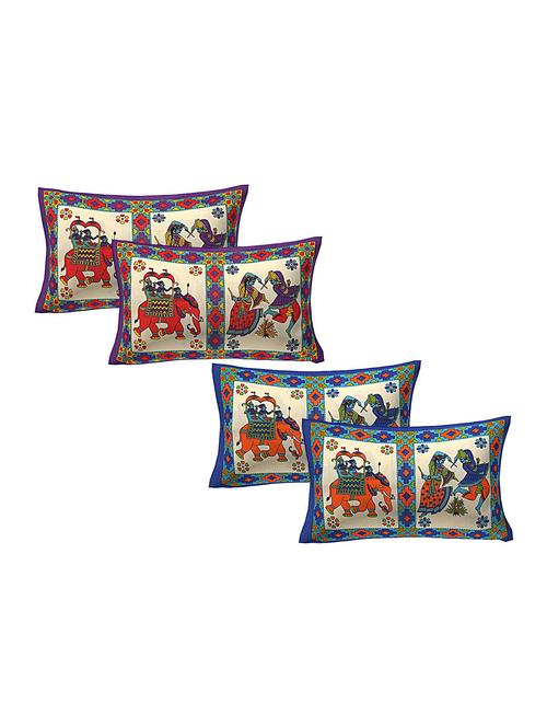 cotton multicolor pillow covers 2 sets (4 pieces)-17"x27" - 16197653 - Very Small Image - 1