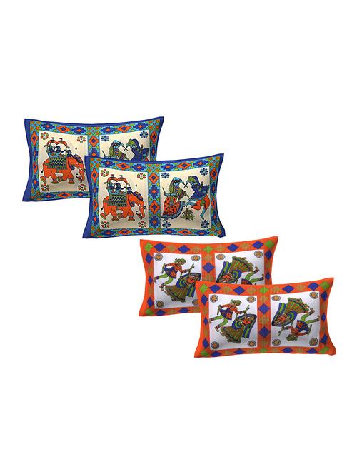 cotton multicolor pillow covers 2 sets (4 pieces)-17"x27" - 16197655 - Very Small Image - 1