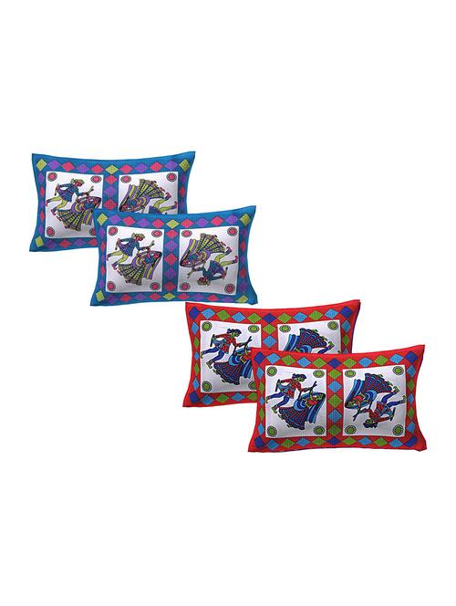 cotton multicolor pillow covers 2 sets (4 pieces)-17"x27" - 16197658 - Very Small Image - 1