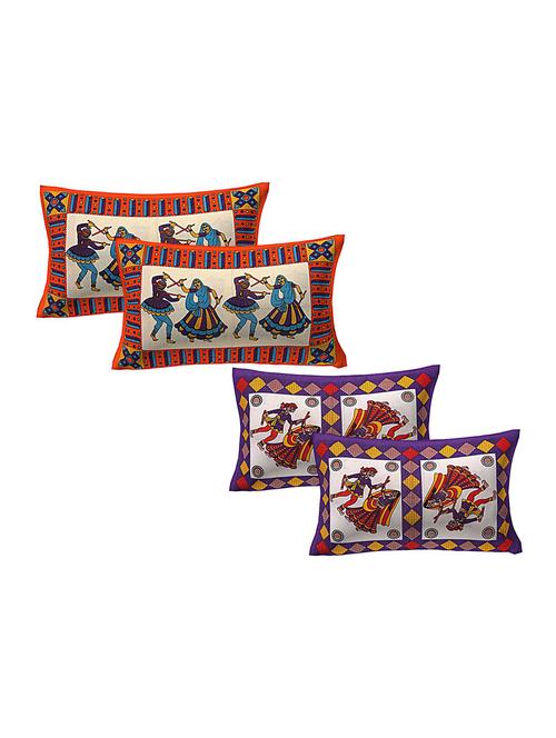 cotton multicolor pillow covers 2 sets (4 pieces)-17"x27" - 16197660 - Very Small Image - 1