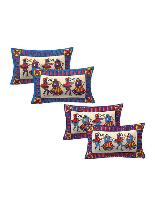 cotton multicolor pillow covers 2 sets (4 pieces)-17"x27" - 16197663 - Very Small Image - 1