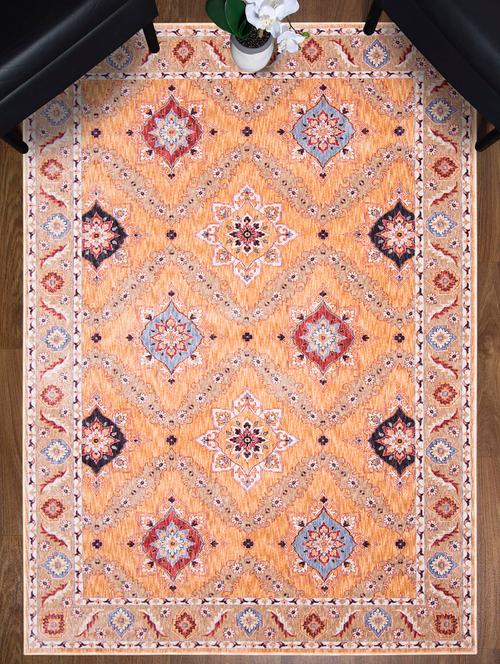 antique panel design anti-skid premium quality large size carpet (5 x 7 feet) - 16197815 - Very Small Image - 1
