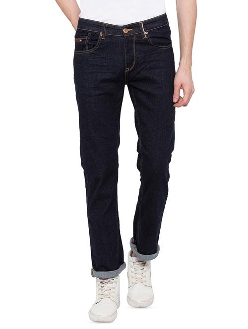navy blue solid plain jeans - 16197900 - Very Small Image - 1