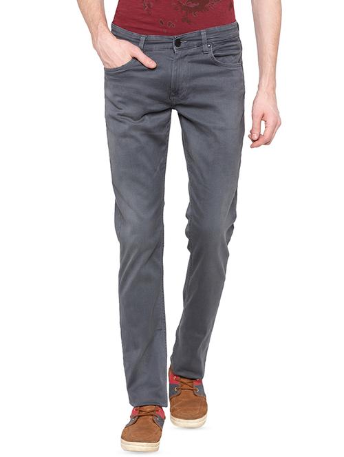 grey cotton plain jeans - 16197906 - Very Small Image - 1