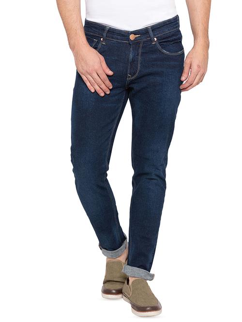 navy blue plain denim jeans - 16197976 - Very Small Image - 1