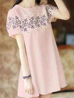 floral applique embroidered a-line dress - 16198172 - Very Small Image - 1