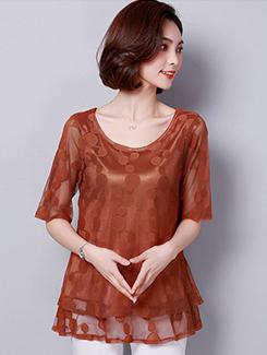 scoop neck laced top - 16198509 - Very Small Image - 1
