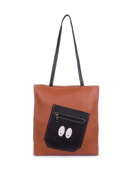 brown leatherette (pu) handbag - 16198590 - Very Small Image - 1