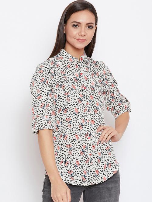 curved hem roll up sleeved shirt - 16198960 - Very Small Image - 1